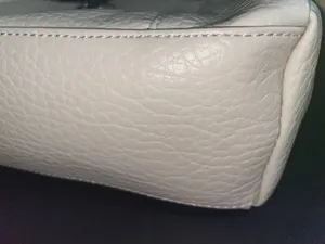 Giani Bernini Beige Tan Pebbled Faux Leather Purse Handbag Pockets Logo EUC thumbnail 4