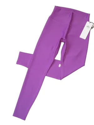 NWT Alo Yoga High-Waist Airlift Legging in Electric Violet Stretch Workout L thumbnail 1