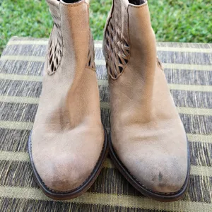 Joe's tan leather back zip booties with cutouts 6.5 thumbnail 6