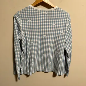 Roller Rabbit Hathi Gingham Pajama Blue Elephant PJ Top- Size Small thumbnail 5