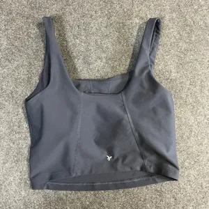 Old Navy Active PowerSoft Sports Bra Tank Top Gray Womens Medium Light Support thumbnail 2