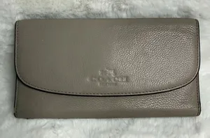 COACH Gray Trifold Wallet thumbnail 1