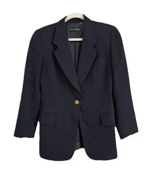 Ann Freedberg Vintage‎ Blazer Women's Size 6 Navy Crawford Wool USA Preppy thumbnail 1