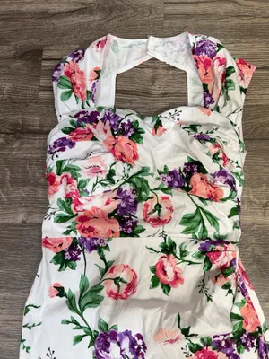 Belle Poque Floral Cutout Bodycon Midi Dress Multicolor Size 2 thumbnail 4