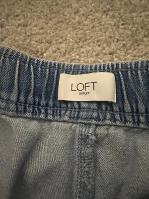 LOFT Outlet Pull On 100% Cotton Blue Jean Shorts size medium thumbnail 2