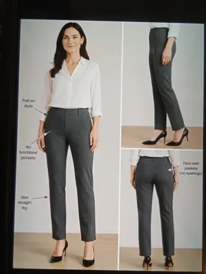 Quince Pull On Ponte Stretchy Office Work Business Gray Womens Pants Size Small thumbnail 2