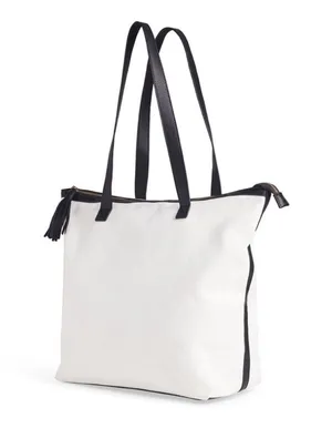 NEW Walter Baker Carly White and Black Canvas Daytripper Bag, New, MSRP $198 thumbnail 1