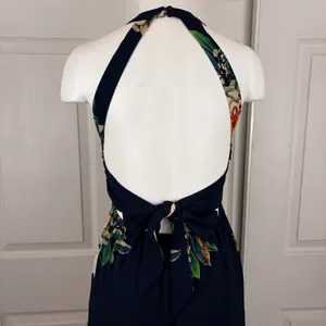 NLW high neck open back floral slit maxi dress thumbnail 8
