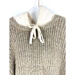 Offline by Aerie Womens XL Tan Marl Chunky Knit Hooded Sweater Multi Color Fleck thumbnail 2