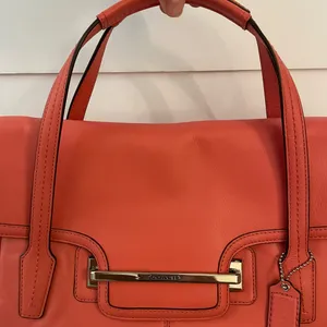 Coach Taylor Marin Satchel in Coral with Silvertone Hardware thumbnail 6