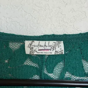 Intimately Free People Green Lace Square Neck Puff Sleeve Top Whimsigoth Boho XS thumbnail 4