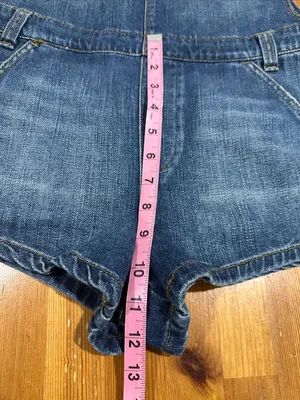 Free People Blue Denim Short Overalls with White Straps thumbnail 9
