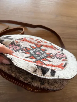 Myra Bags Geometric Patterned Crossbody Round Bag thumbnail 3