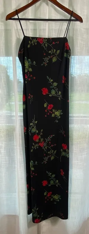 Arianna Rachel Kaye Ladies 8 Petite Long Black‎ Floral Maxi Evening Gown Elegant thumbnail 1