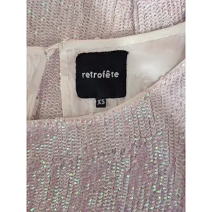 Retrofete Womens Dress Pink Grace Sequin Allover Mini Velvet Tie Belt Party XS thumbnail 4