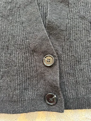 Commense Cropped Long Sleeve Knit Cardigan Black Small thumbnail 2