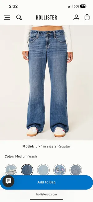 Low-Rise Hollister Jeans Wide-Leg thumbnail 3