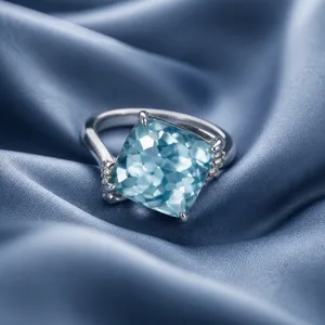 & Other Stories Gorgeous Stainless Steel Silver w/ Gorgeous Frosted Blue/W Color Gemstone Size 6 thumbnail 3