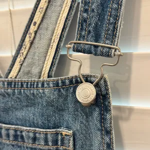 Free People We The Free Denim Overall Dress Womens 0 Blue‎ Rodeo Western Buttons thumbnail 3