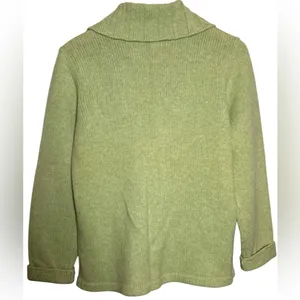 Appleseed's‎ Women’s Vintage Floral Lambs Wool Green Button Up Cardigan Sweater thumbnail 3
