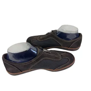 Grasshoppers Brown Suede & Mesh Slip On Zip Up‎ Comfort Flat Shoes Women's 8W thumbnail 4