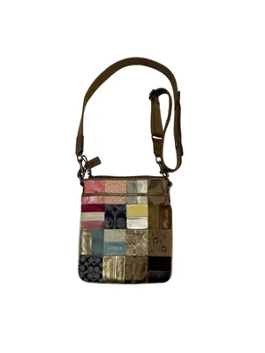 Coach Patchwork Crossbody Bag Multicolor Leather Canvas Purse Womens Y2K thumbnail 2