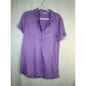 Day + Moon Shirt Dress Womens Size S Purple Denim Mini Short Sleeve thumbnail 3