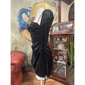 Oh Polly Black Mini Dress Long Sleeve Embellished US 0 UK 4 thumbnail 4