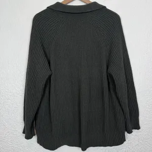 Aerie Sugar Rush Chenille Sweater V-Neck Collared Oversized Size Small thumbnail 3