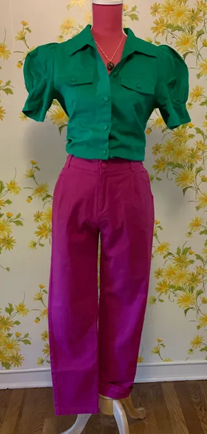 Two Piece Pants And Blouse Matching Set size M thumbnail 16