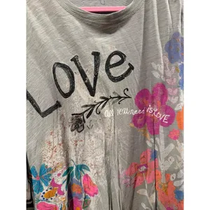 Natural Life oversized graphic tee distressed "Love" print alongside one size thumbnail 2