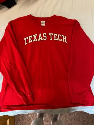 Delta Magnum Weight Red Long Sleeve Texas Tech Shirt thumbnail 1