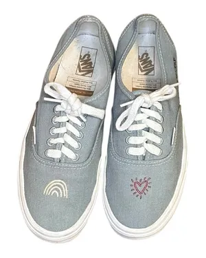 Vans‎ Authentic Peace Leaf Slate Blue Hemp Embroidered Sneakers Mens 7.5 Wmns 9 thumbnail 1