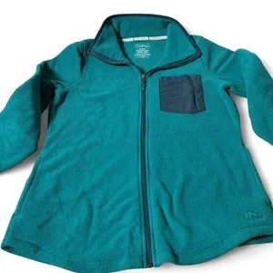 LL Bean Womens Granola Girl Trail Fleece Full Zip Jacket Teal Blue Size S 510678 thumbnail 3