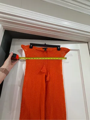 Forever 21 Vibrant Orange Crochet Mesh Pants thumbnail 5