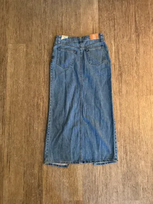 NEW Free People We The Free Chani Denim Maxi Skirt Buttons Front Slit NWOT - 29 thumbnail 5