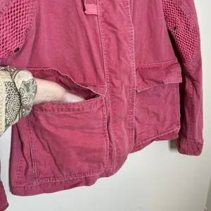 Vintage Hot Pink Bright Women's Chore Coat Utility Contrast Collar M Western 90s thumbnail 6