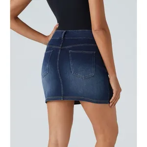 Halara Flex High Waisted Mini Washed Denim Casual Skirt Bright Blue Denim XS thumbnail 12