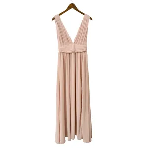 Lulus Heavenly Hues Blush Pink Chiffon Pleated Maxi Dress size Small NWT thumbnail 4