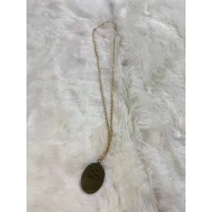 Vintage Tigers Eye Oval Pendant Necklace Gold Tone‎ Chain Boho Statement 24 Inch thumbnail 6