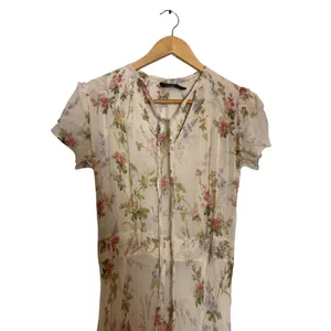 Polo Ralph Lauren Ivory Garden Floral Print Tie Neck Chiffon Maxi Dress Size XS thumbnail 8