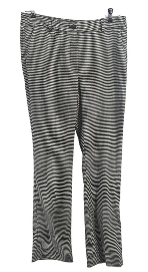 White House Black Market Pants Womens 12 The Slim Houndstooth Black White NEW thumbnail 1
