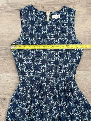 Maison Jules XS Navy Floral Fit & Flare Sleeveless Dress thumbnail 5