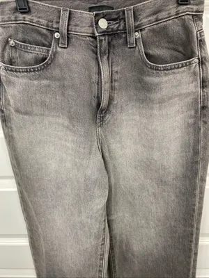 UNIQLO Barrel Silhouette Jeans Wide Leg Denim Gray 24 Low Rise Women 139864 thumbnail 2