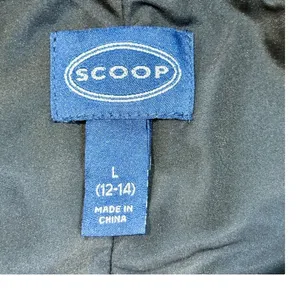 Scoop Mini Dress Women Large Black Blue Metallic‎ Floral Jacquard Mock Neck Tie thumbnail 7
