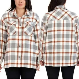 ✨HFX Shirt Sz Medium Jacket Relaxed Fit Drop Shoulder Pockets Gray/Brown✨ thumbnail 5