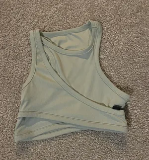 Cider Light Green Cross Crop Top thumbnail 1