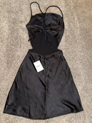 Forever 21 Satin Cowl Neck Cutout Mini Slip Dress thumbnail 2