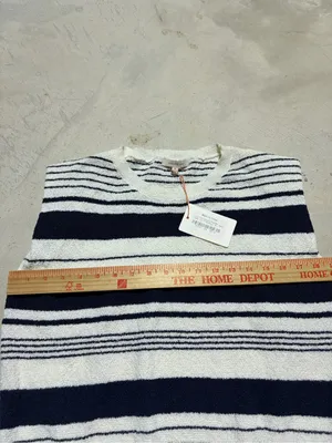 Skies are blue NWT terry cloth Striped Sweater tank navy medium MSRP$53 thumbnail 5