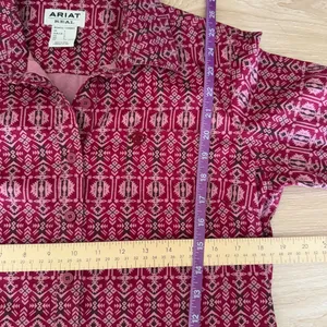 Ariat Women’s Large Alma Fitted Shirt Magenta Pink Western Rodeo Country thumbnail 6